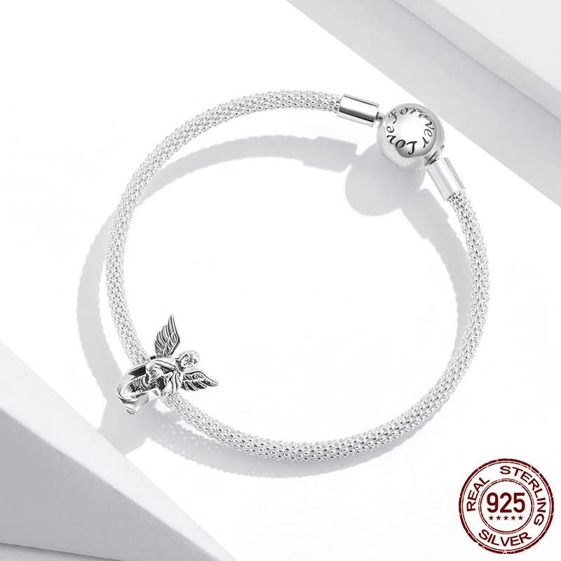 Anio艂 呕ycze艅 925 Srebrny Zawieszka Charms do Bransoletki Lub Naszyjnika Fine Diy Bi偶uteria