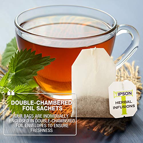 Tipson Organic Ashwagandha Tea Infusions - Pomegranate - Caffeine Free, Non GMO, Gluten Free - 25 Premium Tea Bags (Pack of 1)