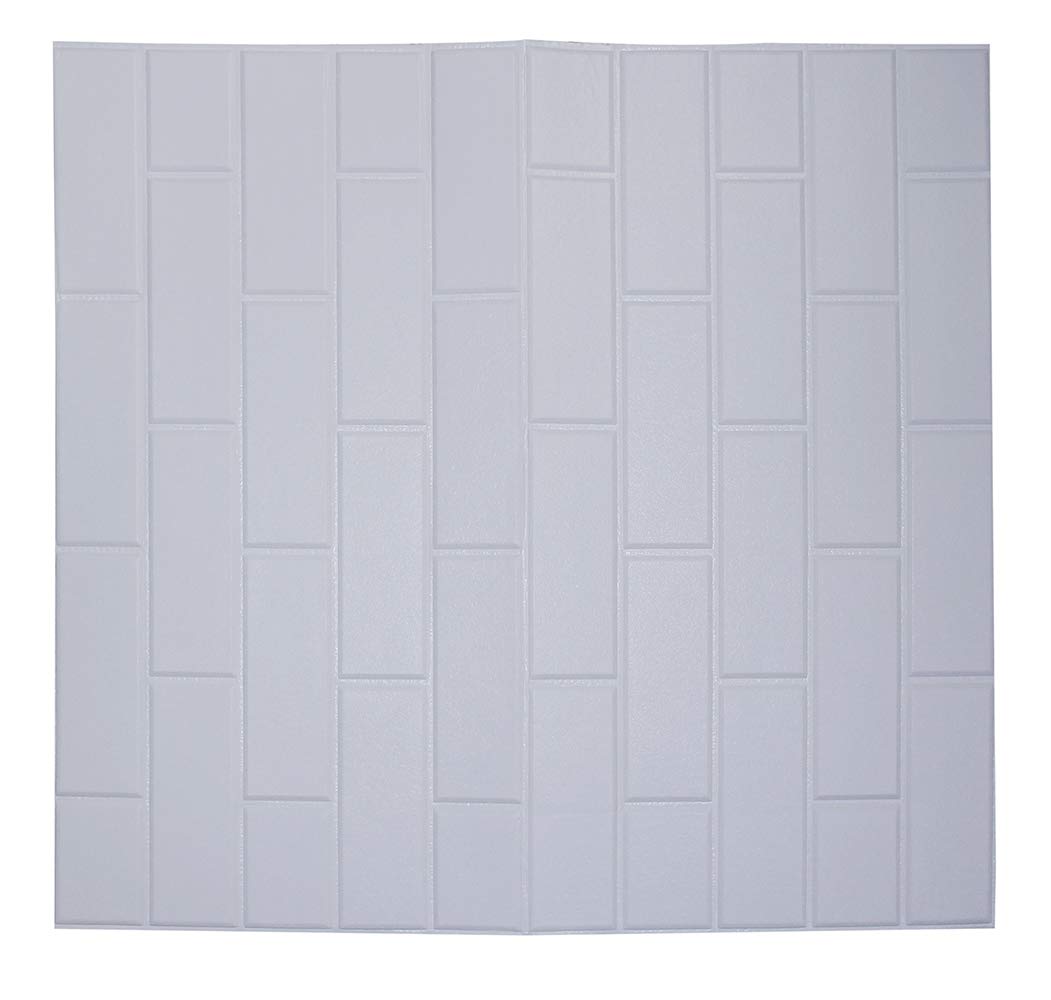 3D Wallpaper For Wall Decoration Panels Diamond PE Foam Self-Adhesive Removable and Waterproof Art Wall Tiles for Bedroom Living Room kids Room, Size 70x77cm, thickness 4.5mm, Rosymoment; White;