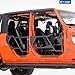 Tyger Auto TG-DR4J62758 Tubular Doors Compatible with 2018-2025 Jeep Wrangler JL 4-Doors (Not JK); 2020-2025 Gladiator JT | Textured Black | Mirror Mount | Front & Rear Door Set