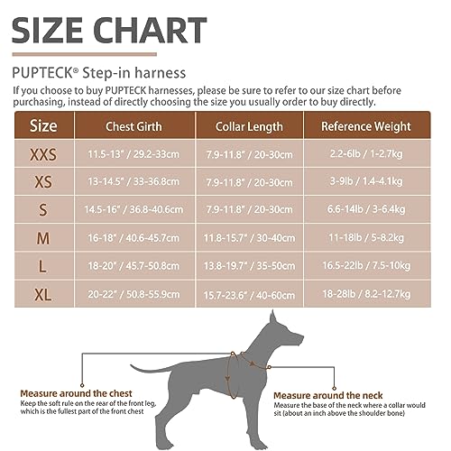 Image of PUPTECK Adjustable Dog Harness Collar and Leash Set Step in No Pull Pet Harness for Small Medium Dogs Puppy and Cats Outdoor Walking Running, Soft Mesh Padded Reflective Vest Harnesses