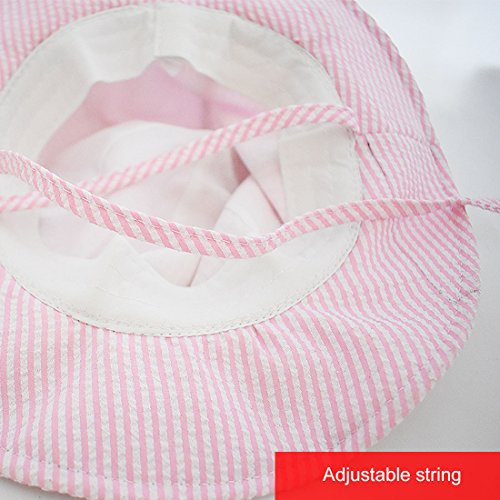 Adorable Baby Girls Floppy Hat Floral Embroidered Hollow Wide Brim SPF 50+ Hat2