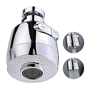 Qoosea 360 ° Girevole Lavello Rubinetto Gorgogliatore prolungato Aeratore Rubinetto a risparmio idrico Rubinetto filtro Aeratore Rubinetto filtro Regolatore spray Testa ugello per cucina bagno