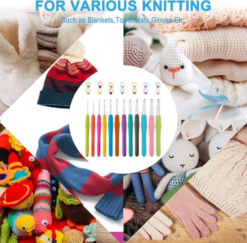 Image of LeafLoom Premium Crochet Kit for Beginners | Yarn Bundle with Crochet Hooks, Knitting Tools, Stitch Markers, Soft Wool Yarn & DIY Amigurumi Patterns | Complete Craft Kit for Crochet Projects & Handmade Toys