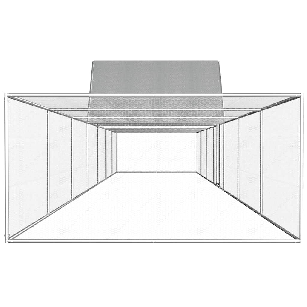 Aviary per Kur 14 x 2 x 2 m, in acciaio zincato | Tetto impermeabile, porta con chiusura a scatto, rete metallica, da montare