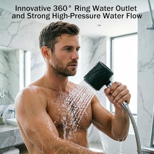 Cabezal de ducha para hombre Spiral Nozzle, plástico, negro miniatura 4