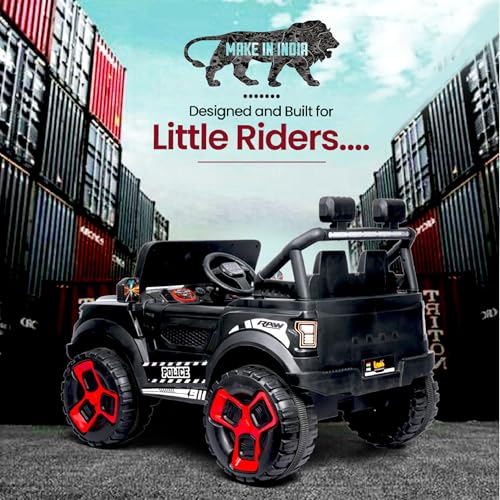 Luusa Thunder Battery Operated Jeep for Kids, Ride on Toy Kid Car with RGB Windshield Light & Music | Electric Jeep Battery Cars | Baby Big Car for Kids to Drive 3 to 8 Years Boys Girls - Image 3 thumbnail