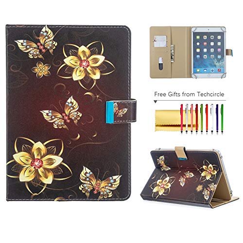 Universal Case for 8 Inch Tablet, Techcircle Folio Wallet Stand Magnetic Flip Leather Protective Cover for Samsung Tab A 8 / Lenovo Tab 4 8 / Amazon/RCA and More 8