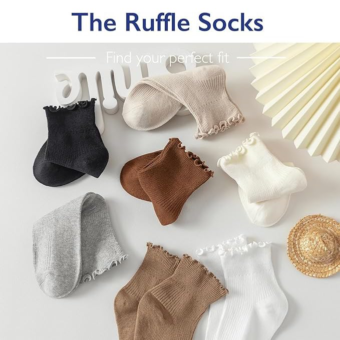 Ruffle Turn-Cuff Casual Cute Girl Ruffle Socks Breathable Cool Ruffle Ankle Socks4