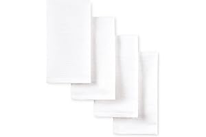 Martha Stewart Honeycomb Modern Farmhouse Napkin 4-Pack in Plush White Linen