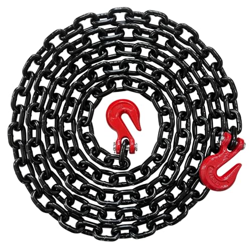 Falcon Cargo 1/2 X 20 Grade 80 Transport Binder Chain - 12 000 LBS WLL - Clevis Grab Hook Tie-Down Towing
