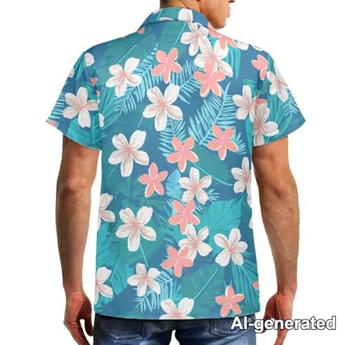 Image of Hawaii Matching Couple Outfits Husband and Wife Clothing Fashionable Mens Casual Shirts Hawaii Dress with Soft Fabric