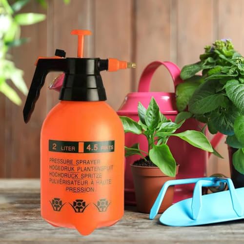 Pulvérisateur à pompe manuelle orange 3L avec buse en laiton réglable