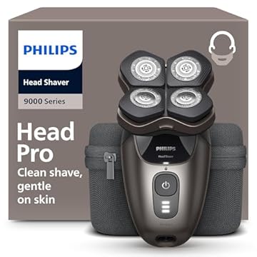 Philips Head Shaver Pro Serie 9000 - Rasoio per uomo e donna, testina flessibile a 360° e lame ComfortCut per una rasatura pulita e delicata sulla pelle, modello HS9980/15