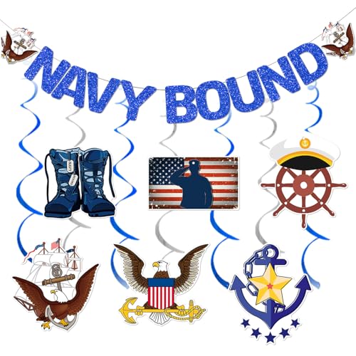 Navy Bound Banner Army Party Decorations Navy Boot Camp Banner Military Decor Army Decorations for Birthday Party