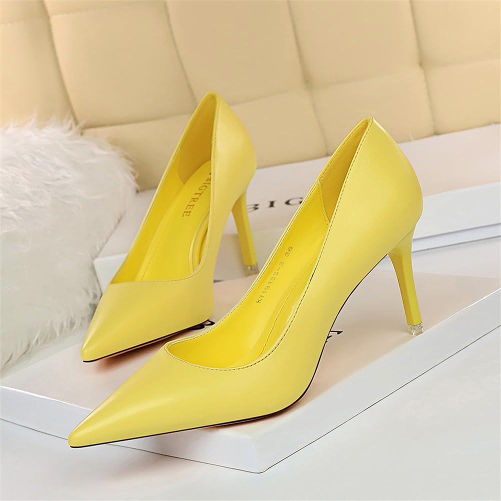 Femme Escarpins à Talons Aiguilles Bout Pointu Pompes à Talons Hauts Élégante Escarpins à Talons Hauts Sexy High Heels Chaussures de Soirée Cérémonie Mariage Fête