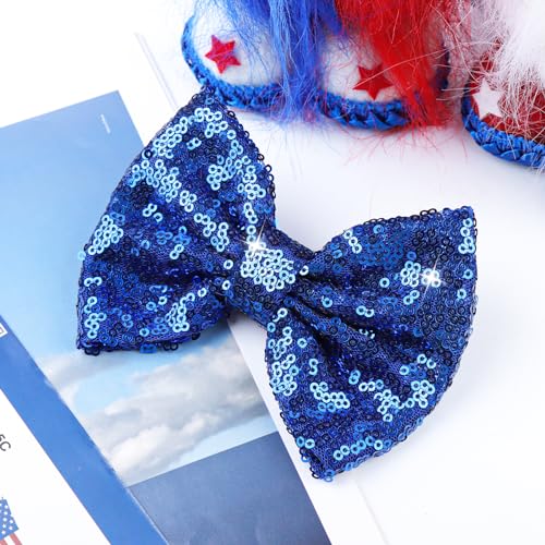 Pinzas para cabello con lentejuelas brillantes color azul marino miniatura 6