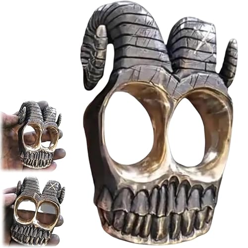 SusiShop Handmade Vintage Horn Punk Skeleton, Gothic Double Loop Full