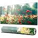 Produktbild FEHWI Mauspad 75×40 cm Verlängertes großes Mauspad Schreibtischauflage,Natur, Sommer Wilde rote Mohnblume Feld,genähte Kanten Gaming Mauspad,rutschfeste Gummibasis