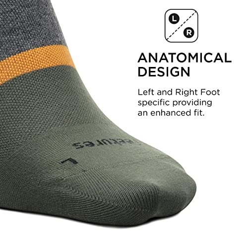 Image of Feetures Everyday Light Cushion Invisible Sock for Men - Anti-Slip Sock Liner with Targeted Compression - Cadet Gray, XL (1 Pair)