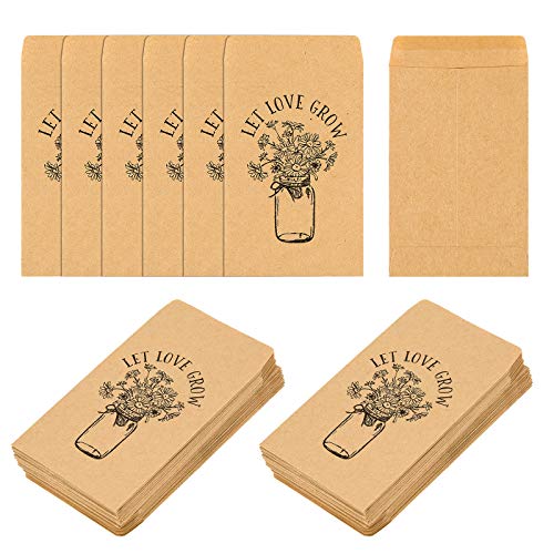 100PCS Wedding Self Adhesive Seed Packets, Rustic...