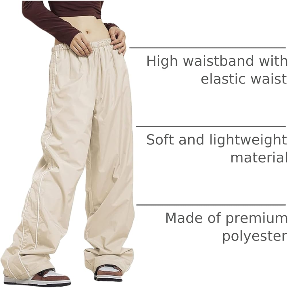 Amazon.com: Women's Parachute Pants Cargo Trousers Elastic