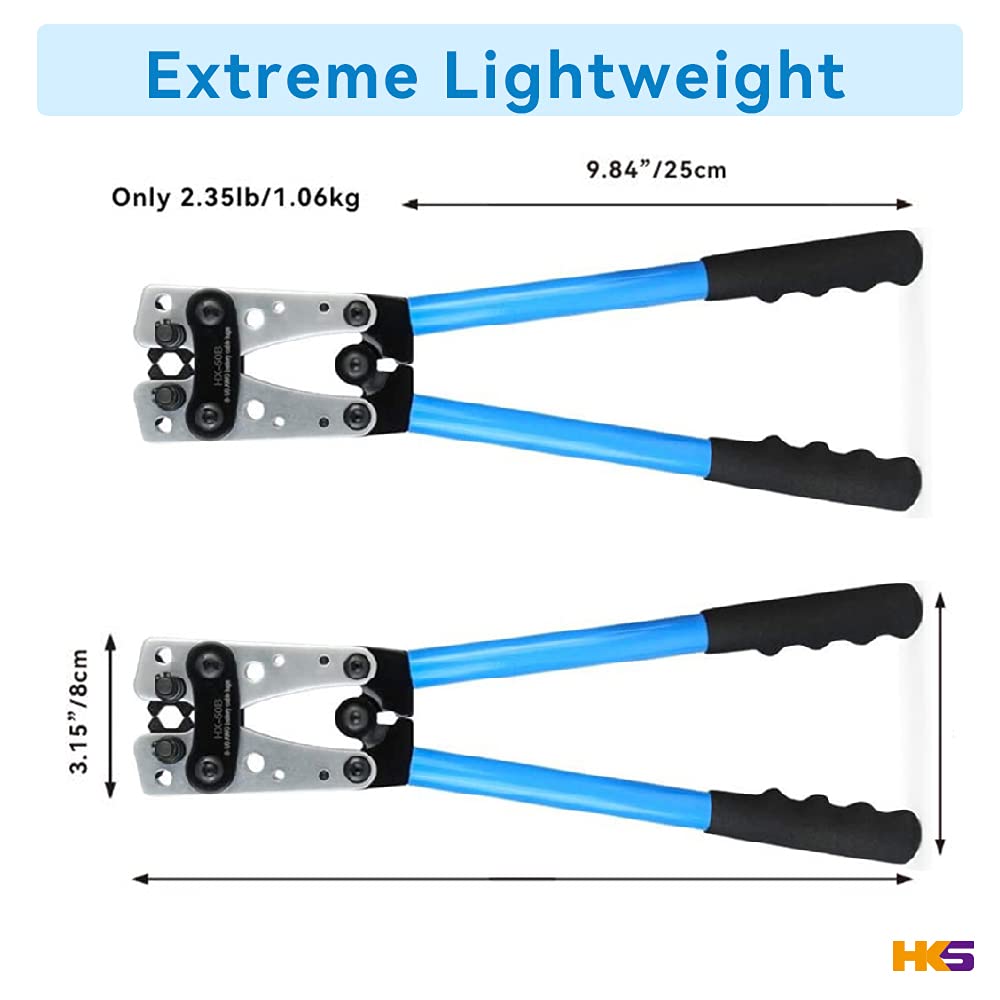 HKS Battery Cable Lug Crimping Tool 101/0 AWG with Wire Cutter and
