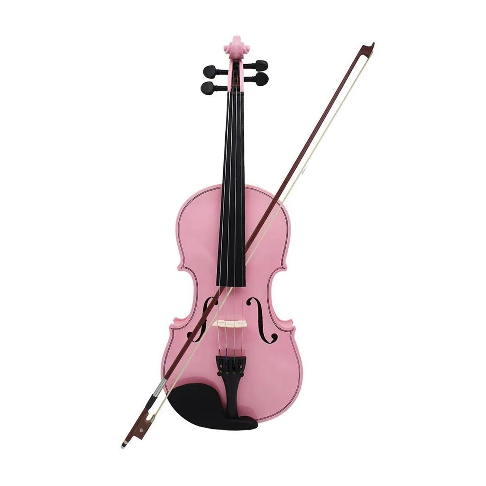 Violino 4/4 Acustico Nero In Legno Massello Con Custodia Arco Corde Accordatore E Spalla Accessori Per Principianti(Pink,Violin)