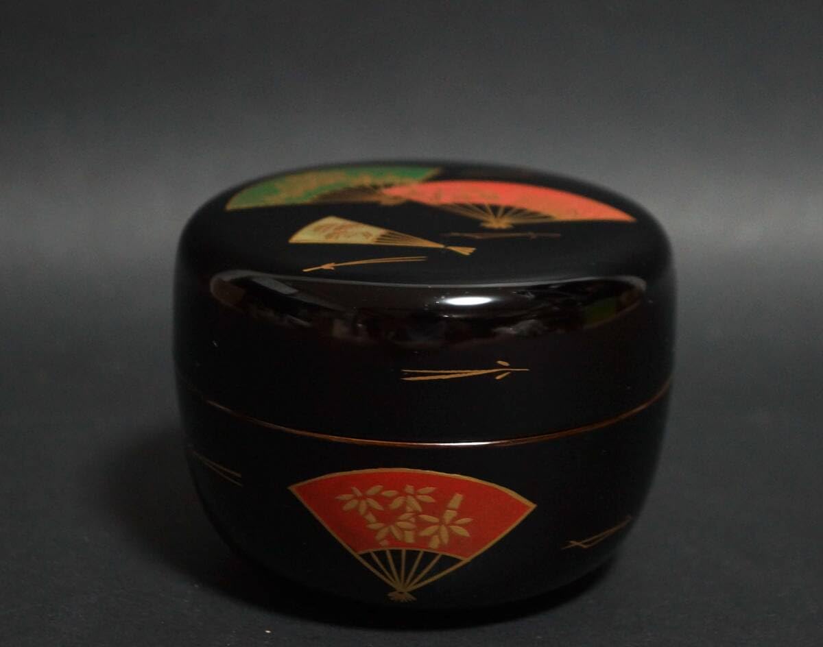 金蒔絵 扇面 松竹梅 棗 茶道具 天然木 本漆器 【公式通販】
