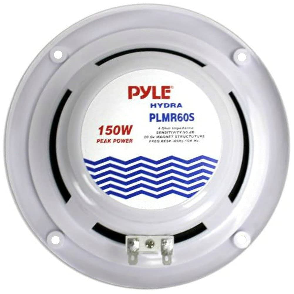 2 PYLE PLMR60S 18 cm 180 mm altavoces de doble cono plata impermeable piscina de mar barco hotel restaurante 75 watt rms 150 watt max, par