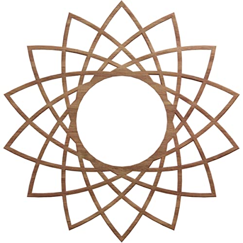Image of Ekena Millwork 20 inchOD x 7 3 /4 inchID x 1 /4 inchT Eleanor Wood Fretwork Pierced Ceiling Medallion, Walnut