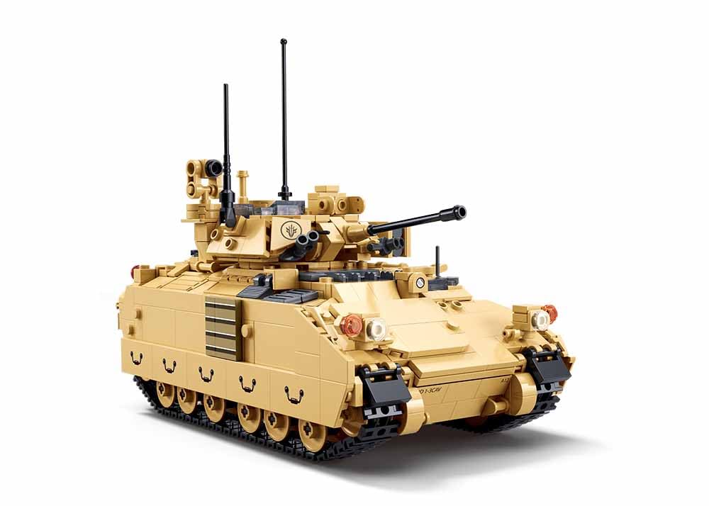 Sluban M3A3S Bradley, Juego de Construcción Militar, 905 Piezas, Escala 1/35, 4 Figuras, para Niños de 6 a 12 Años