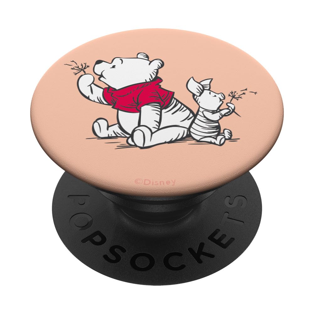 Disney Winnie The Pooh and Piglet Dandelion Pink PopSockets Adhesive PopGrip