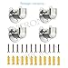 FYTRONDY Stainless steel Wardrobe Closet Rod Bracket, U-Shaped Open type Socket bracket, Shower Curtain Rod Pole End Supports Sockets Flange (1-1/4 INCH, 4 PACK)