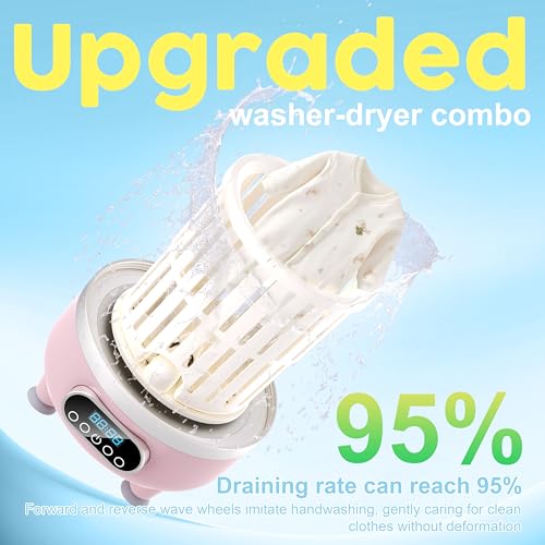Image of Portable Washing Machine and dryer Underwear Washer,Upgraded Portable Mini Washing Machine,Rechargeable Cordless portable washer, Laundry Cup for Bra, Underwear, Socks (3Lpink)