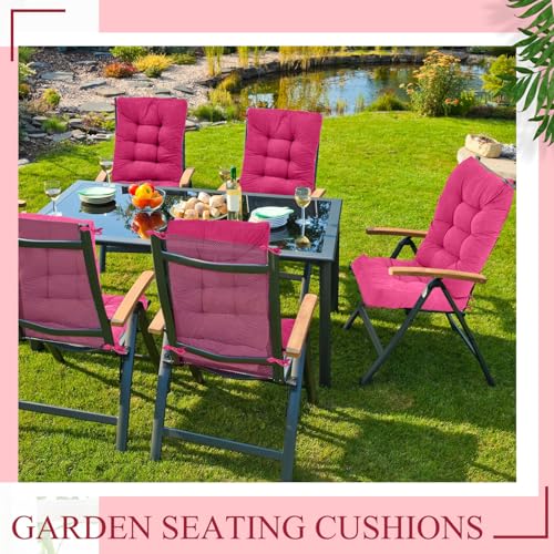 Image of Juexica Pink 17 x 17 Inch 4 Sets Outdoor Patio Chair Cushion