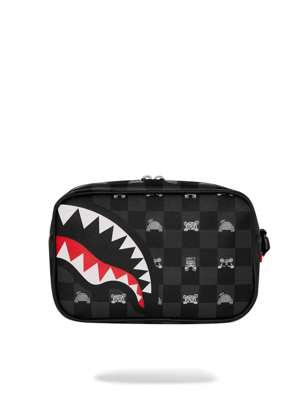 Sprayground Clutch und Beauty Schwarz GRAY PEEKING CHARACTER CHECK TOILETRY BRICK