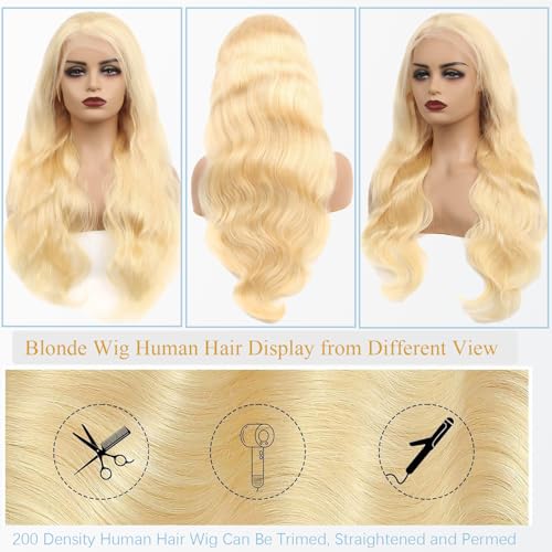 30 Inch 613 13x6 Lace Front Wig Human Hair 200 Density Body Wave Blonde Wig Human Hair Pre Plucked 613 HD Lace Frontal Wig 13x6 Body Wave Wigs With Baby Hair For Women - Image 6