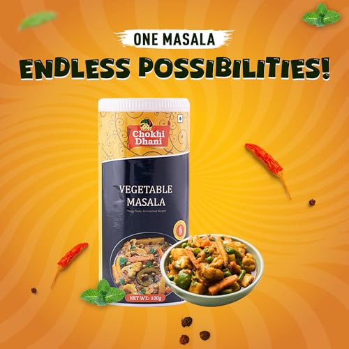 Image of Chokhi Dhani Vegetable Masala 100g | Mixed Veg Curry Masala Powder | All-Purpose Sabzi Masala | Authentic Indian Spice Blend for Gravy & Dry Dishes | Homemade Style | No Preservatives