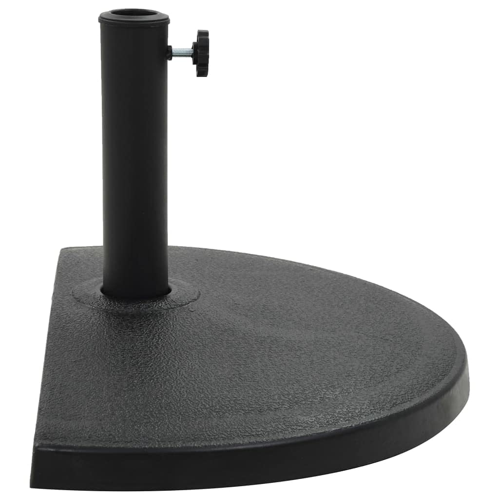 YAFF Parasol Base Half Round Polyresin 33.1 lb Black (36.674lbs)
