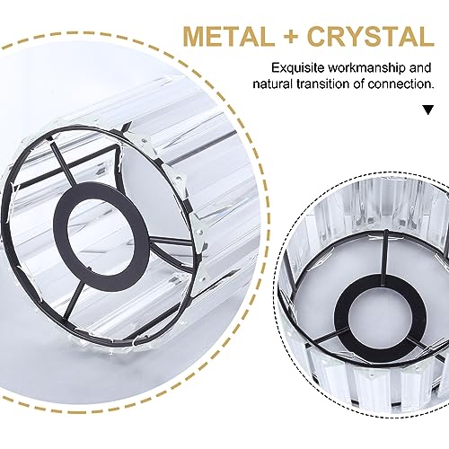 Image of DOITOOL 2pcs Crystal Lampshade Glass Lamp Shade Globe Ceiling Light Cylinder Lamp Shade Barrel s Glass Replacement Wall Light Shades Cover Iron Art Lampshade