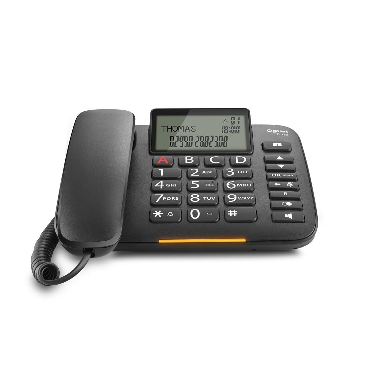 Gigaset DL380・Telefon mit Schnur・Schwarz (S30350-S217-C101)