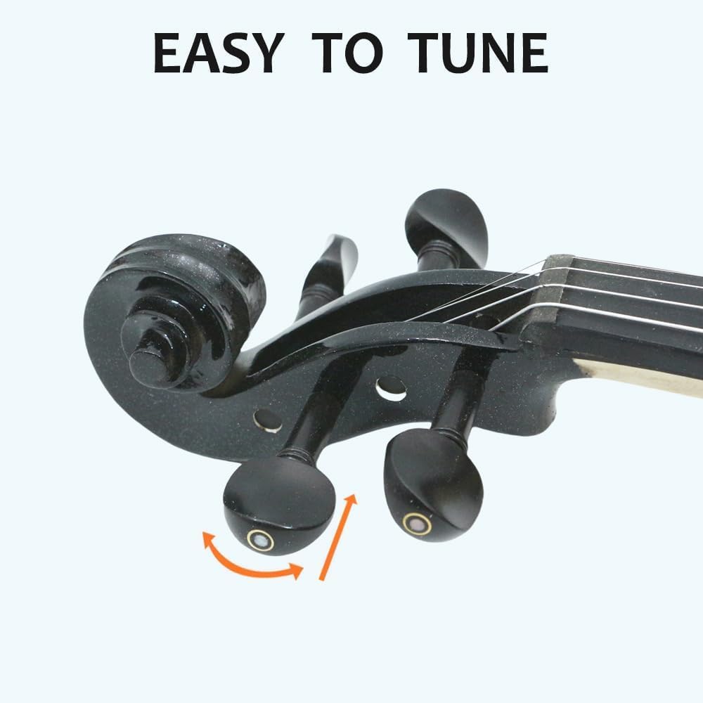 Yinfente Violino elettrico 4/4 Full Size Silenzioso 4 String Studente Principiante Violino Raccordi Ebano Con Caso Arco Spalla resto Cavo Extra String Accessori