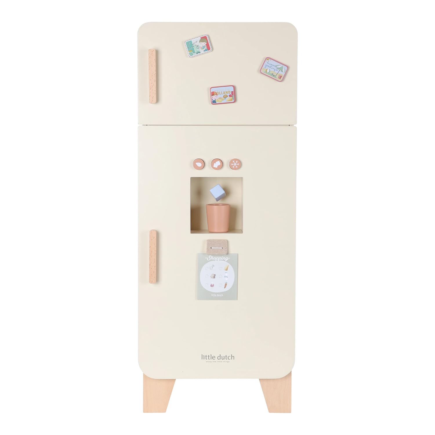 Little Dutch 2499 Holz Kinderkühlschrank inkl. Zubehör - beige