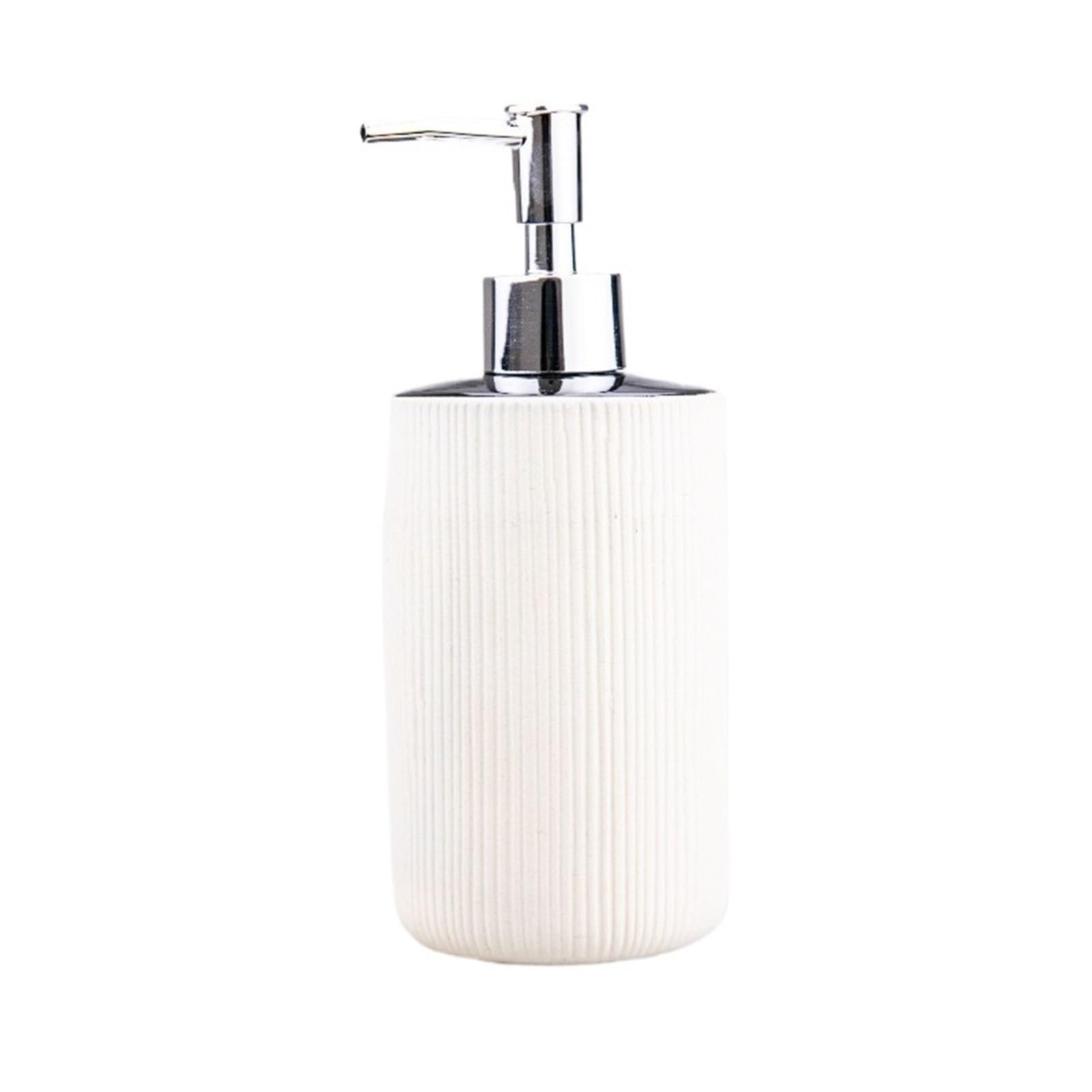 Soap Dispenser Simple vertical-striped ceramic soap dispenser/shower gel pump bottle for hotels and guesthouses