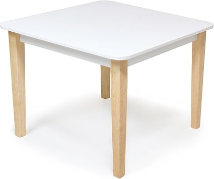 Mentari Toys - Kids Table and Chair Set - Wooden Easy Clean Table and 2 Animal Themed Chairs - Childrens Playroom, Classroom Furniture - Sturdy Set for Play and Learning - Age 3+