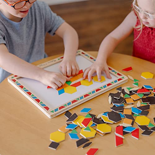 Melissa & Doug 3590 Deluxe Wooden Magnetic Pattern Blocks Set thumb #1