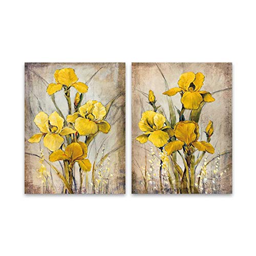 Peinture murale vintage orchidée 70x100 lot de 2 toiles décoration intérieur