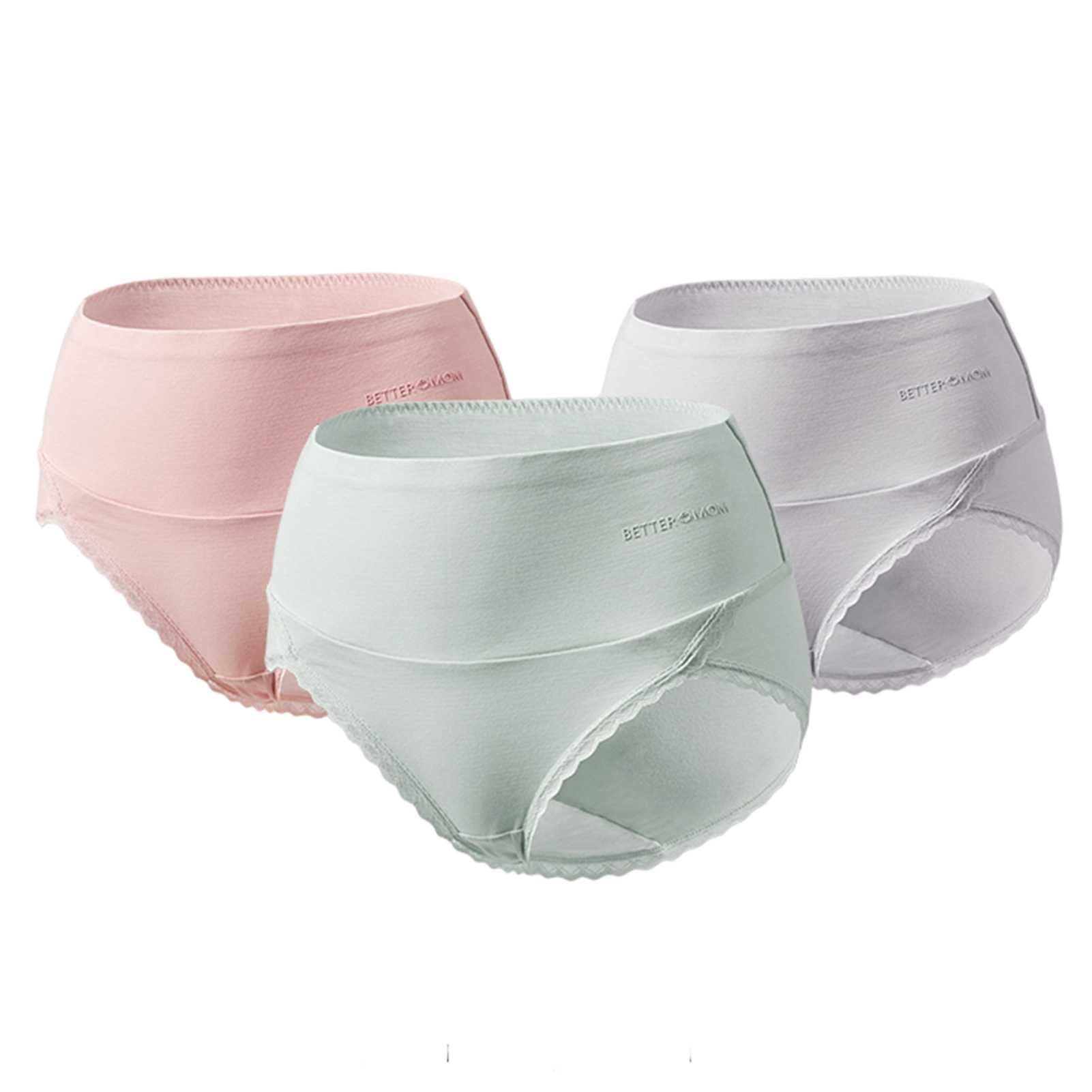 Wysokiej Jakości Kobiet Bielizna 3 Sztuk Koronki Postpartum Knickers Miękka Bawełniana Ciąża Majtki Rozciągnij wygodne(Size:M)