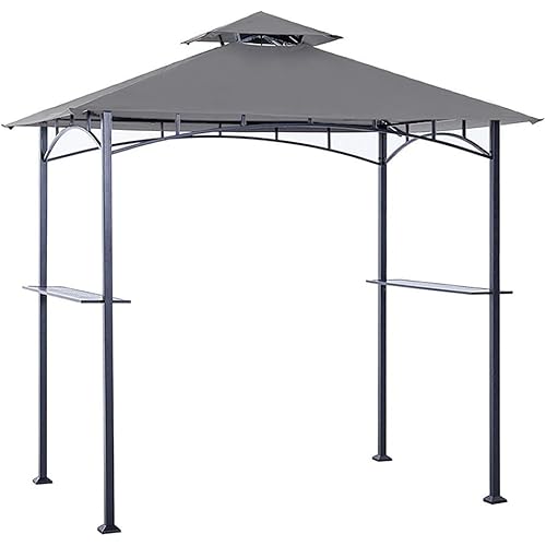 MASTERCANOPY Grill Gazebo Replacement Canopy Top for Model L-GG001PST-F (Gray)